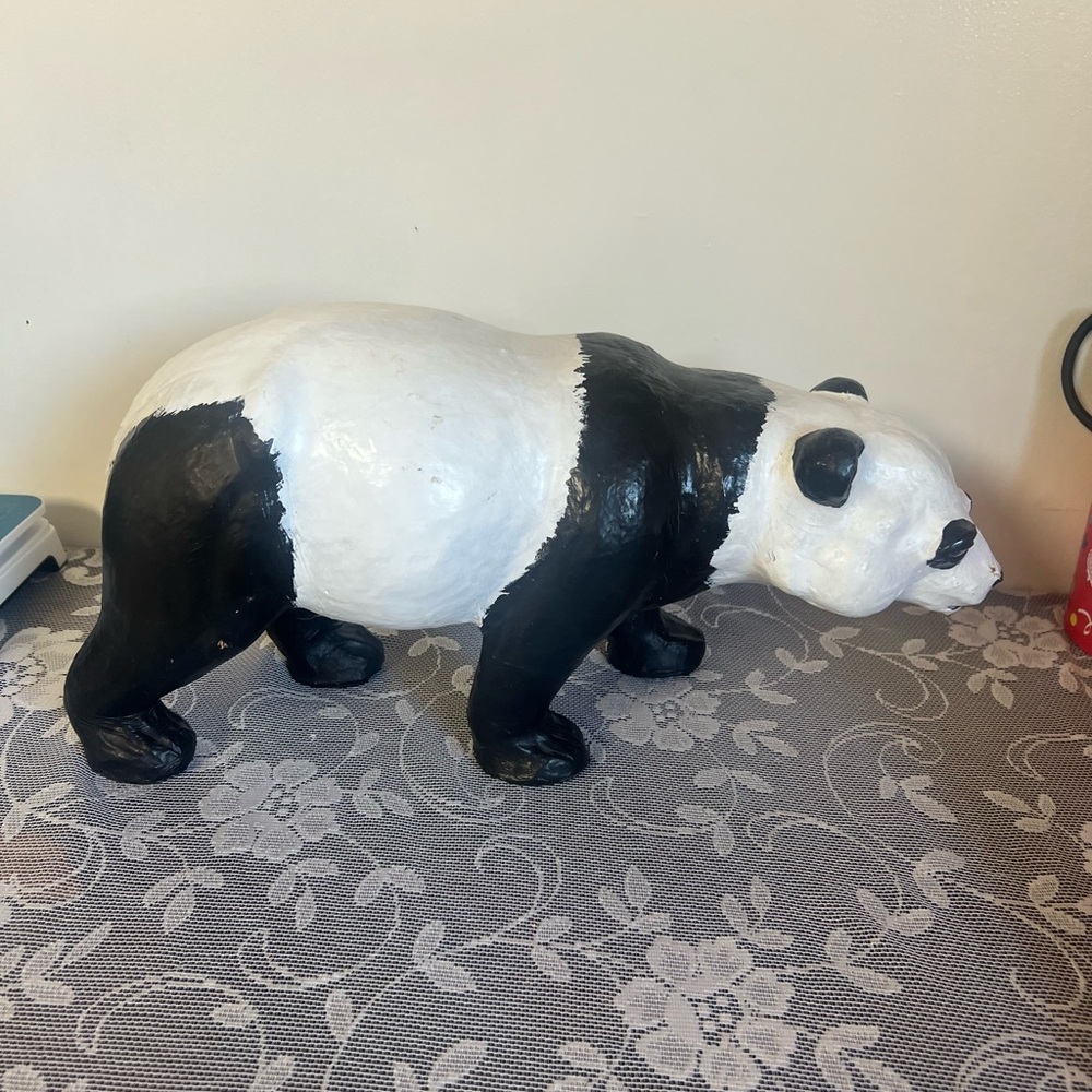 Elegant Black and White Panda Sculpture